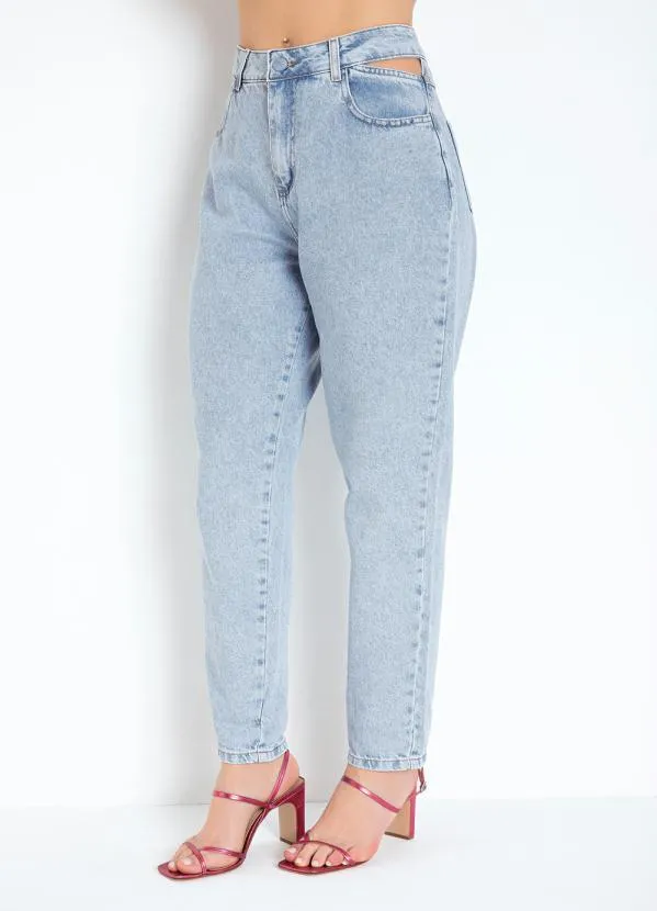 Calça Mom Jeans CalÃ§a Cenoura Jeans Feminina Sawary Jeans Calça