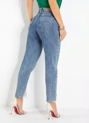 Sawary Jeans - Calça Jeans Mom Jeans com Franjas Sawary - SAWARY JEANS