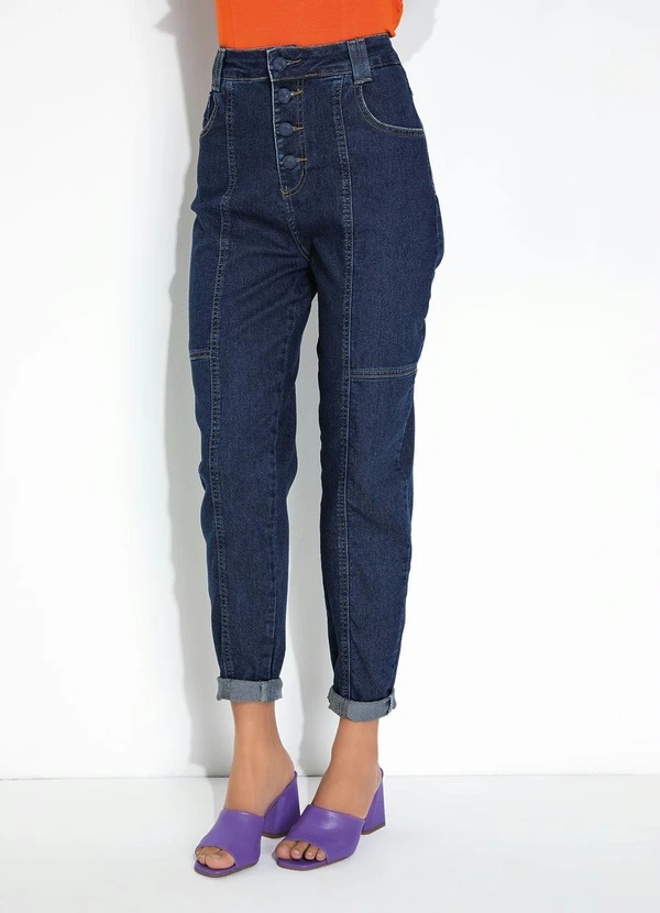 Sawary Jeans - Calça Jeans Mom Jeans com Recortes Sawary 4