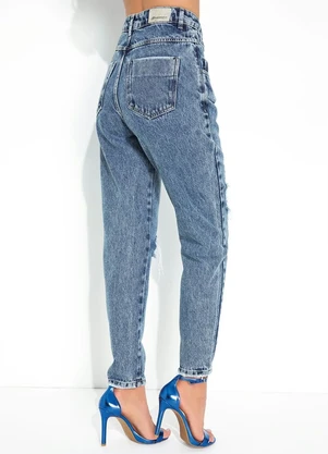 Sawary Jeans - Calça Jeans Mom Jeans Cós Transpassado Sawary - SAWARY JEANS