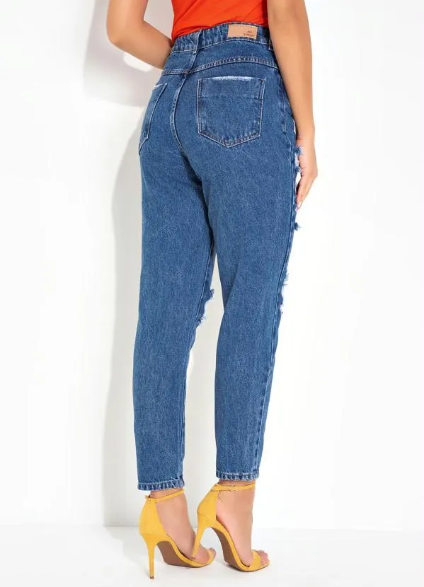 Queima Estoque - Calça Jeans Mom Jeans Destroyed Sawary 2
