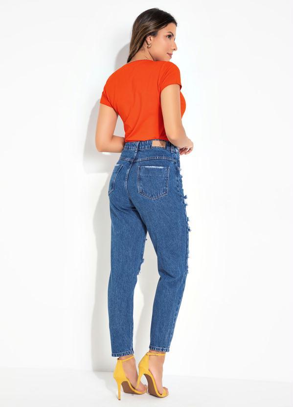 Outlet - Calça Jeans Mom Jeans Destroyed Sawary 5