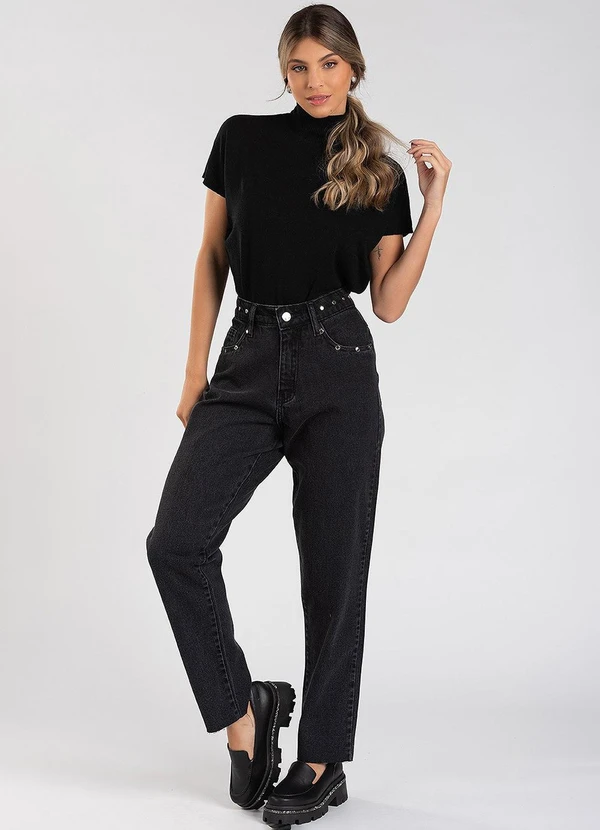 Meu Jeans - Calça Jeans Mom Loretta Preto 3