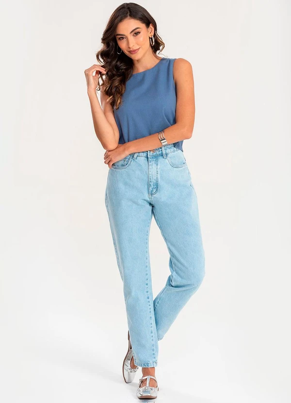 Meu Jeans - Calça Jeans Mom Olivia Jeans Claro Azul 3
