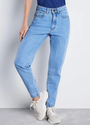 Meu Jeans - Calça Jeans Mom Polaris Cintura Alta Azul - MEU JEANS