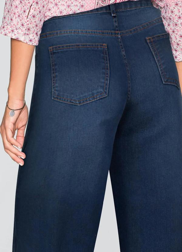 Outlet - Calça Jeans Pantacourt Azul Escuro 4