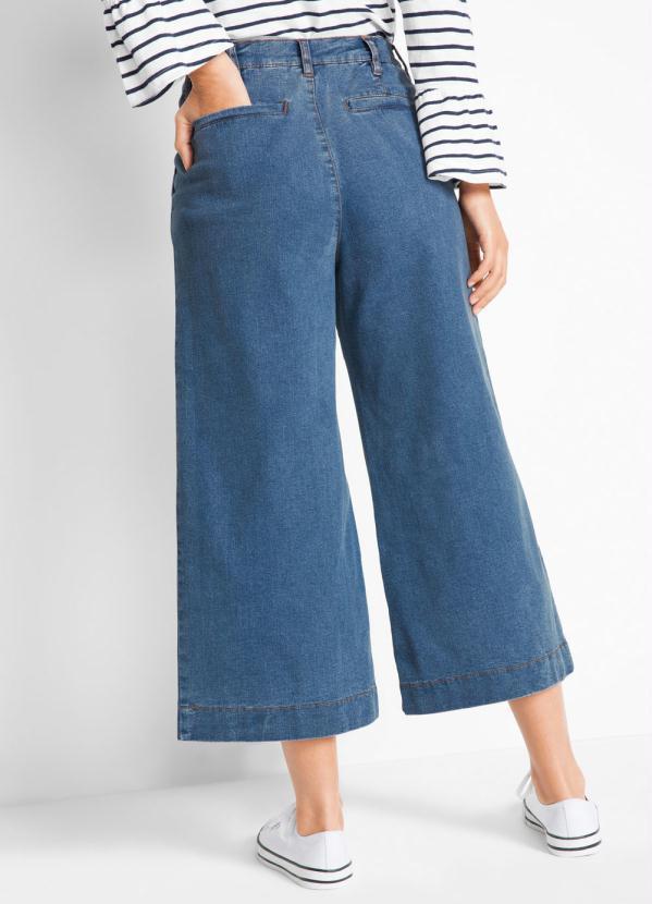 Queima Estoque - Calça Jeans Pantacourt Azul Médio 9