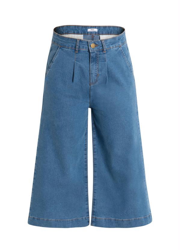 Queima Estoque - Calça Jeans Pantacourt Azul Médio 4