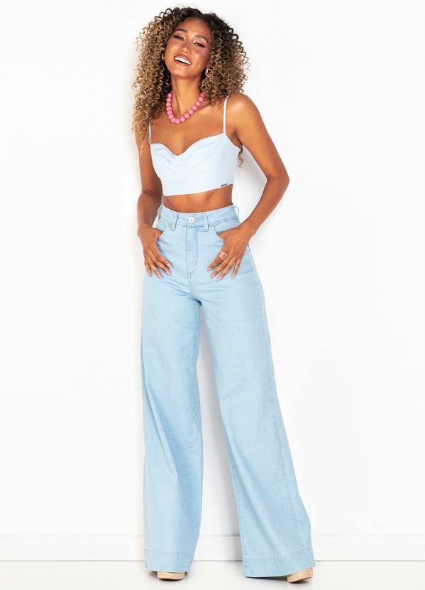 Colcci - Calça Jeans Pantalona Azul 3