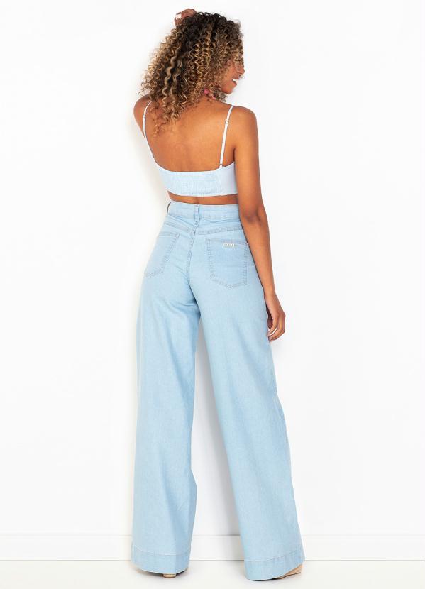 Colcci - Calça Jeans Pantalona Azul 4