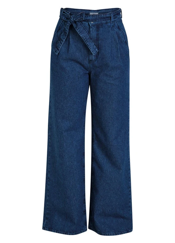 bonprix - Calça Jeans Pantalona Clochard Azul Médio 14