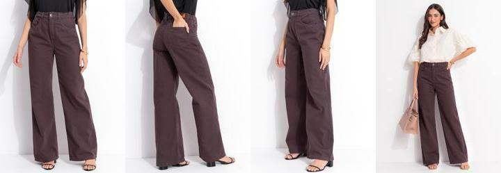 Cal�a Jeans Perfeita Marrom Caf�