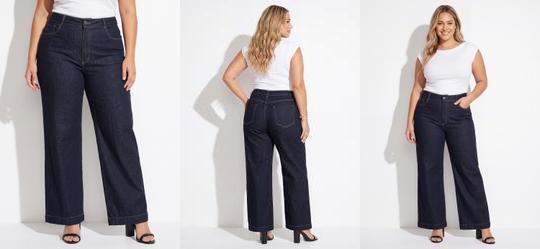 Cal�a Jeans Plus Size Azul