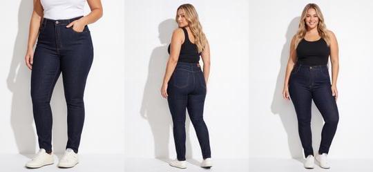 Cal�a Jeans Plus Size Azul