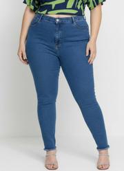 Cal�a Jeans Plus Size Azul