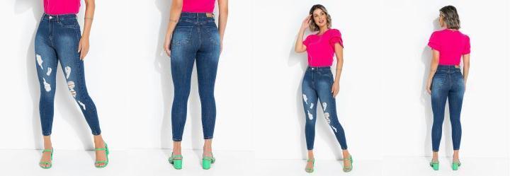 Cala Jeans Push Up Cigarrete com Prega Sawary