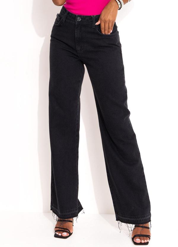 Forum - Calça Jeans Raquel Wide Leg Preto