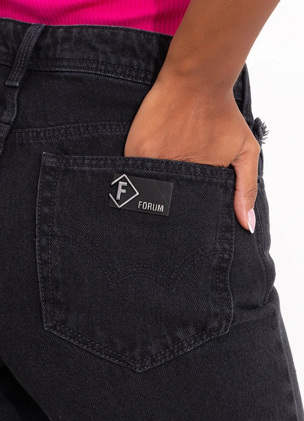 Forum Calça Jeans Raquel Wide Leg Preto