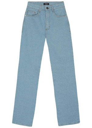 Enfim - Calça Jeans Reta Cintura Alta Azul Claro - ENFIM