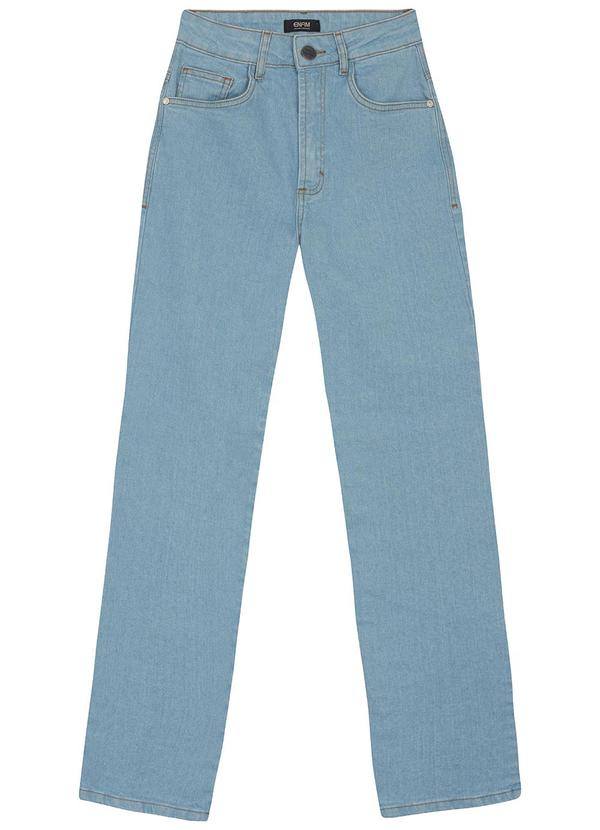 Enfim - Calça Jeans Reta Cintura Alta Azul Claro