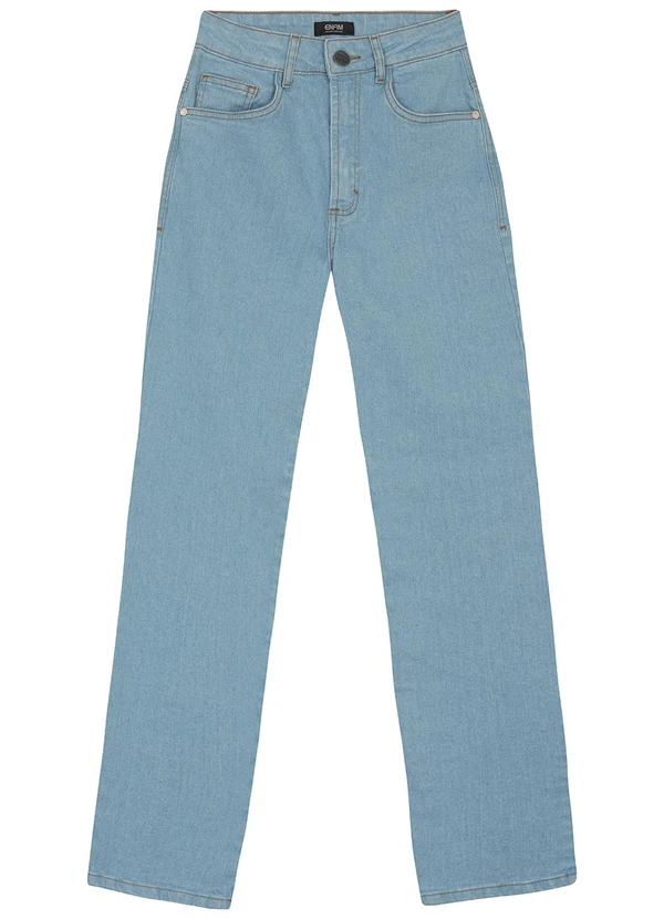 Enfim - Calça Jeans Reta Cintura Alta Azul Claro 1