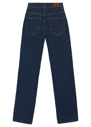 Enfim - Calça Jeans Reta Cintura Alta Azul Escuro - ENFIM