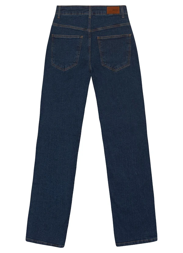 Enfim - Calça Jeans Reta Cintura Alta Azul Escuro 2