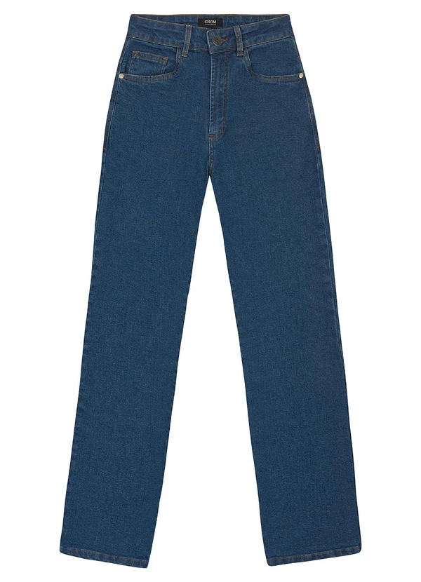 Enfim - Calça Jeans Reta Cintura Alta Azul 3