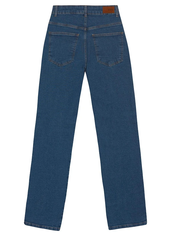 Enfim - Calça Jeans Reta Cintura Alta Azul 4