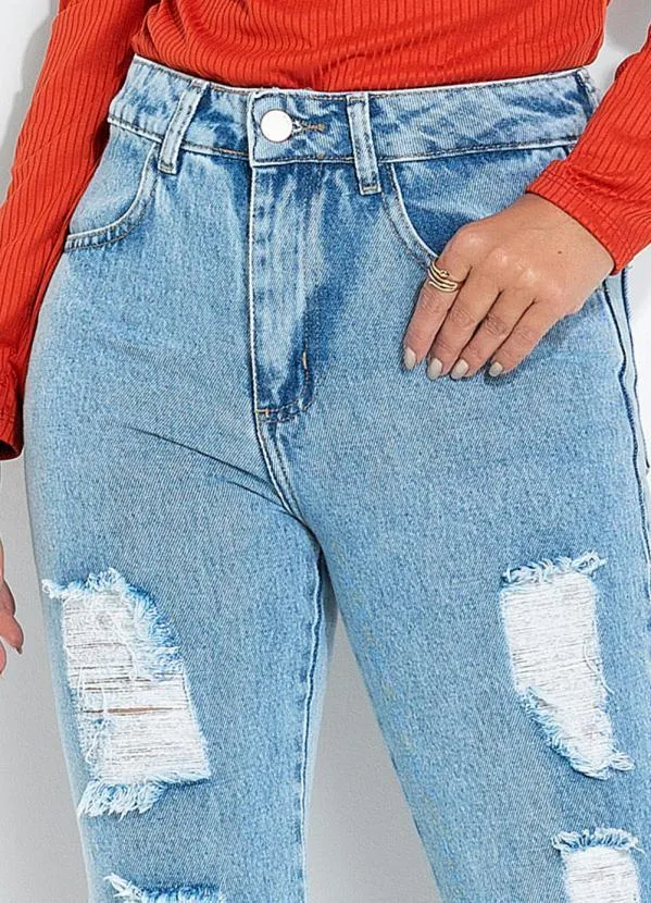 Sawary Jeans - Calça Jeans Reta com Destroyed Sawary 3