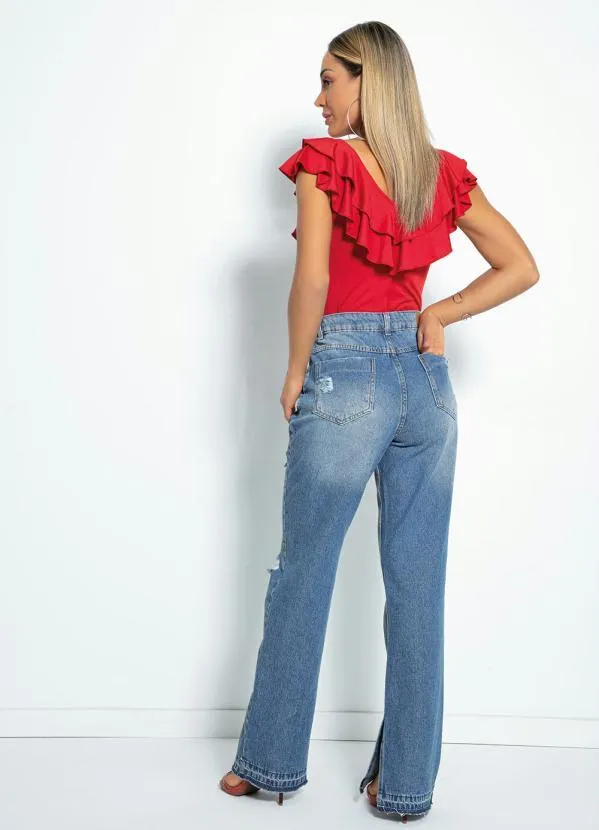 Sawary Jeans - Calça Jeans Reta com Fendas Sawary 5