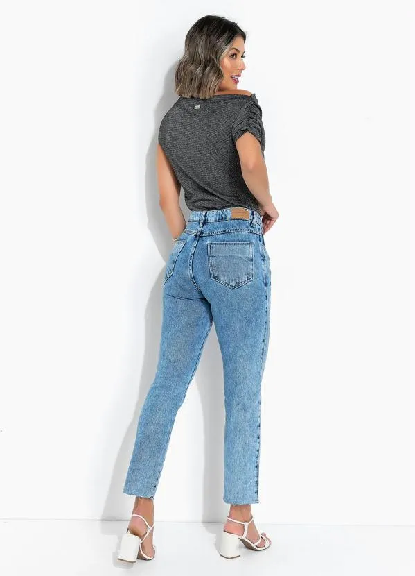 Sawary Jeans - Calça Jeans Reta com Strass Sawary 4