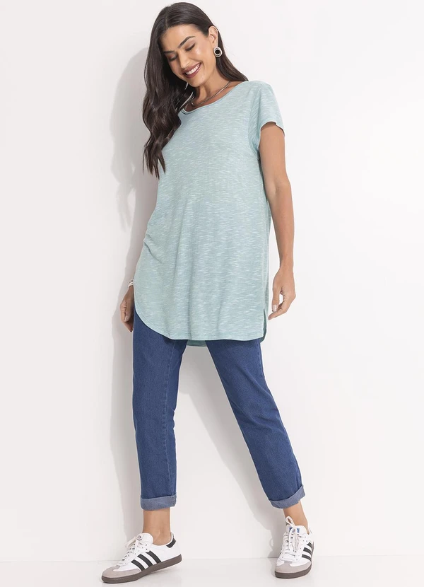 Quintess - Calça Jeans Reta de Cintura Alta com Pregas 9