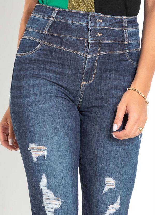 Outlet - Calça Jeans Reta Destroyed com Cós Duplo Sawary 3