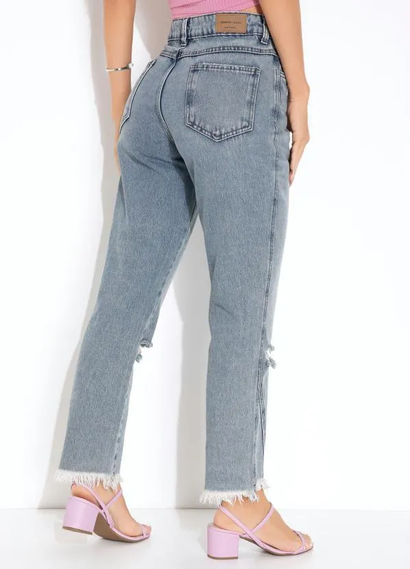 Sawary Jeans - Calça Jeans Reta Efeito Destroyed Sawary 2