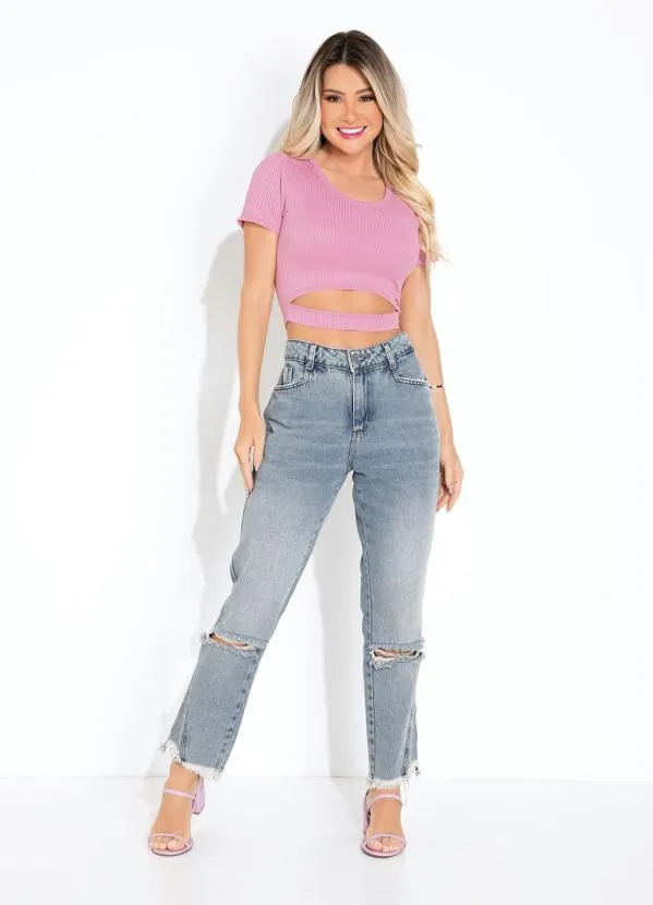 Sawary Jeans - Calça Jeans Reta Efeito Destroyed Sawary 3