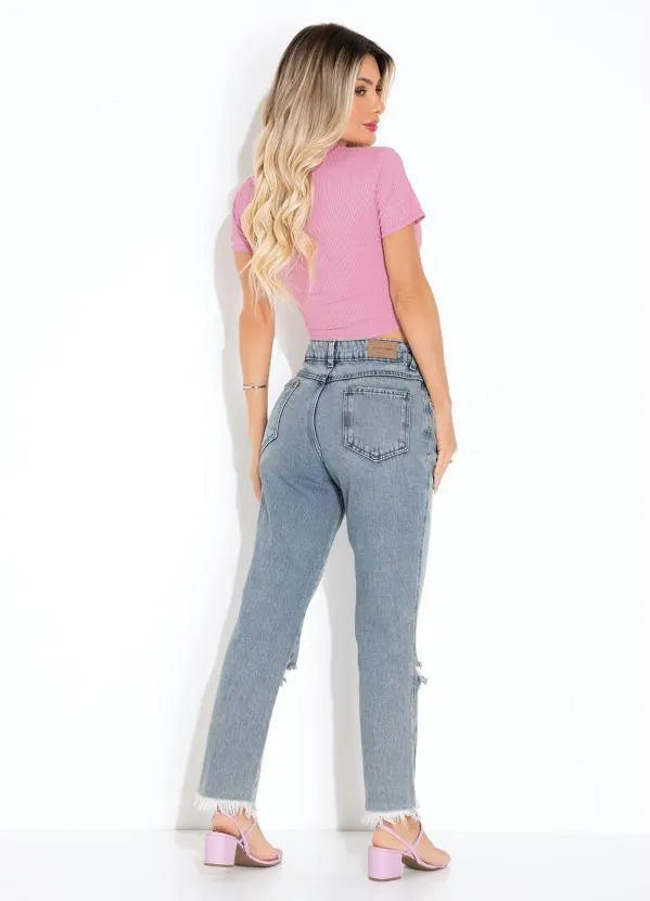 Sawary Jeans - Calça Jeans Reta Efeito Destroyed Sawary 4