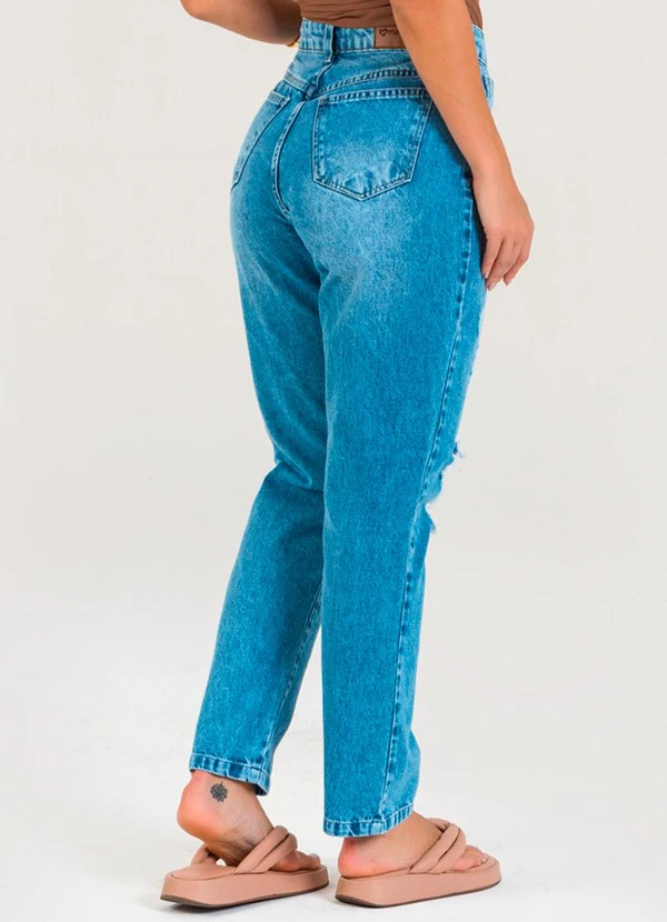 Meu Jeans - Calça Jeans Reta Lina Jeans Claro Azul 2