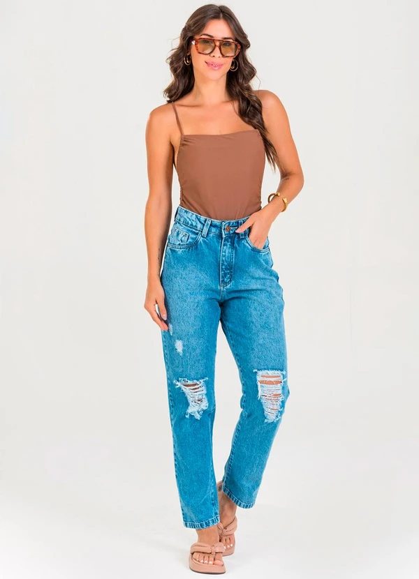 Meu Jeans - Calça Jeans Reta Lina Jeans Claro Azul 3