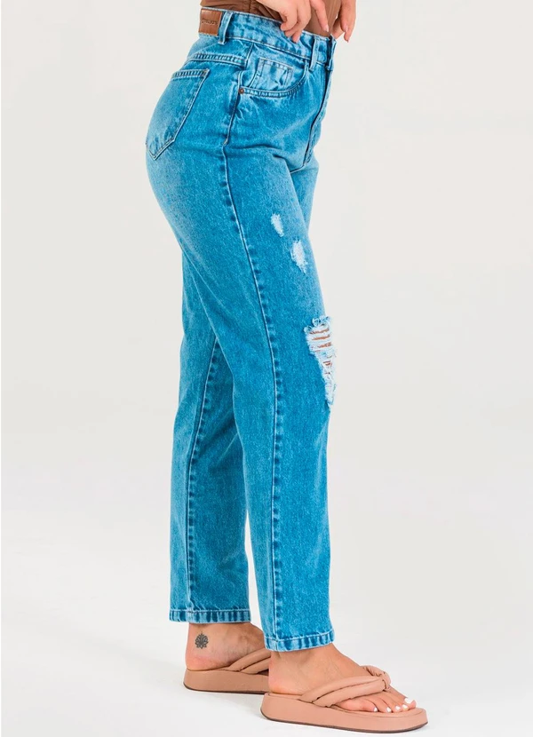 Meu Jeans - Calça Jeans Reta Lina Jeans Claro Azul 4