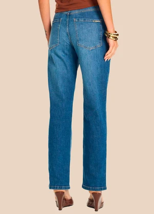 Doce Trama - Calça Jeans Reta Slim Amarilis Azul - DOCE TRAMA