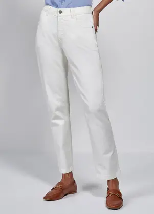 Principessa - Calça Reta Slim Jeans Off White Sol - PRINCIPESSA