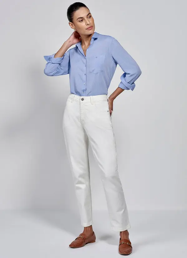 Principessa - Calça Reta Slim Jeans Off White Sol 3