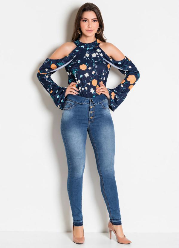 Sawary Jeans - Calça Jeans Sawary Cintura Alta com Botões 4