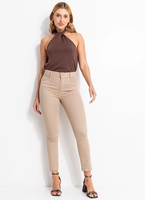 Sawary Jeans - Calça Jeans Skinny Bege 8