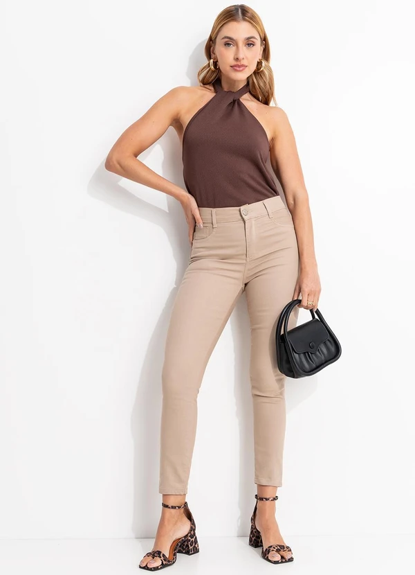 Sawary Jeans - Calça Jeans Skinny Bege 10