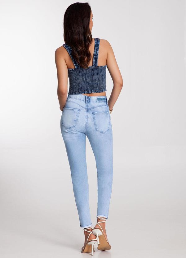 Lunender - Calça Jeans Skinny Chapa Barriga Azul 4