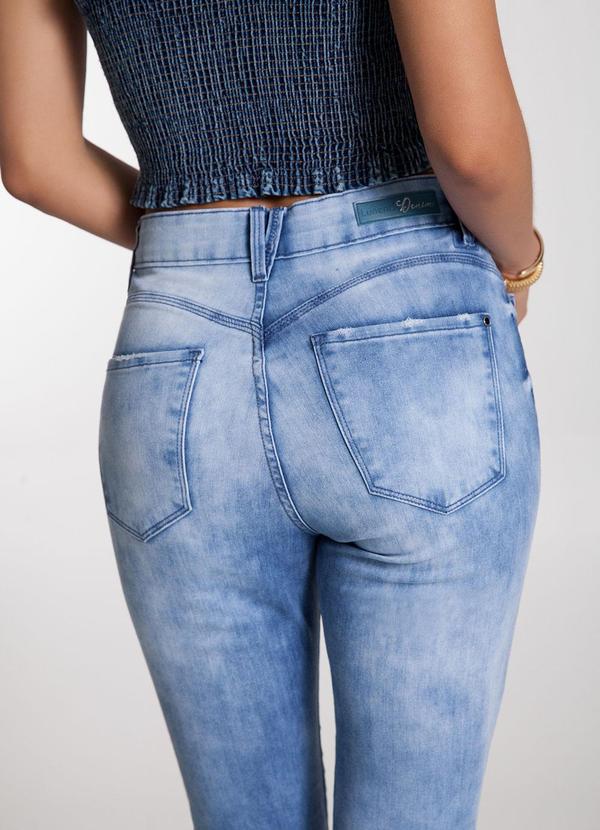 Lunender - Calça Jeans Skinny Chapa Barriga Azul 6