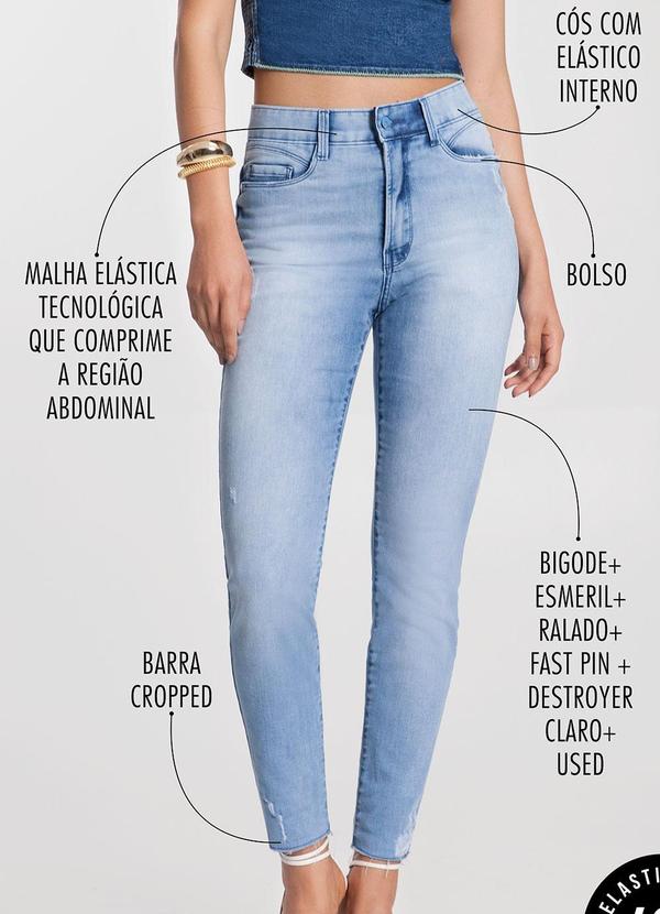 Lunender - Calça Jeans Skinny Chapa Barriga Azul 7