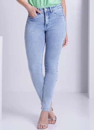 Lunender - Calça Jeans Skinny Chapa Barriga Azul - LUNENDER